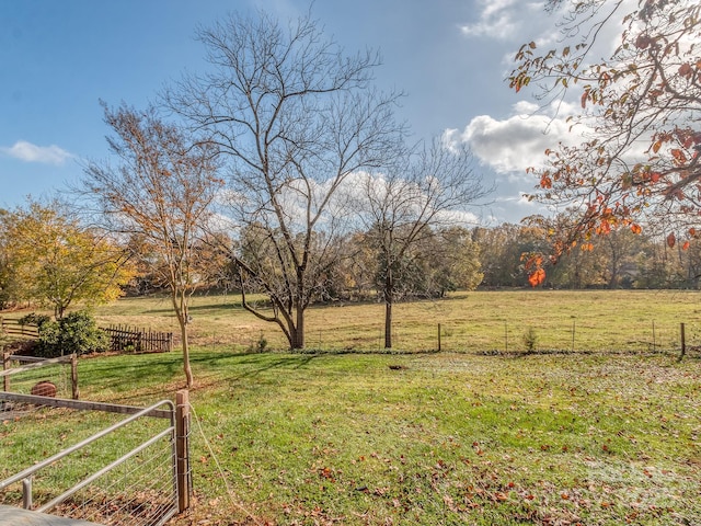 view of yard featuring a rural view