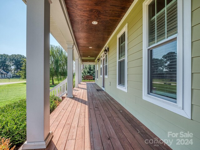 deck featuring covered porch