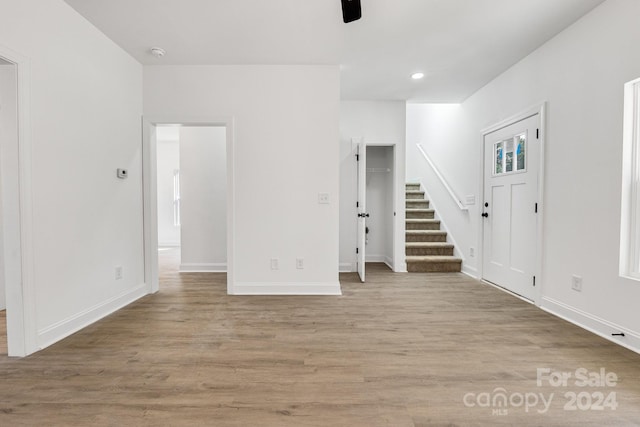 empty room featuring light wood-type flooring