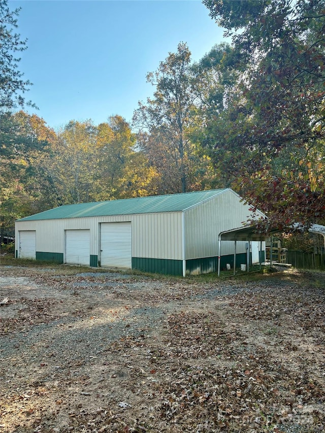 view of outbuilding featuring a garage