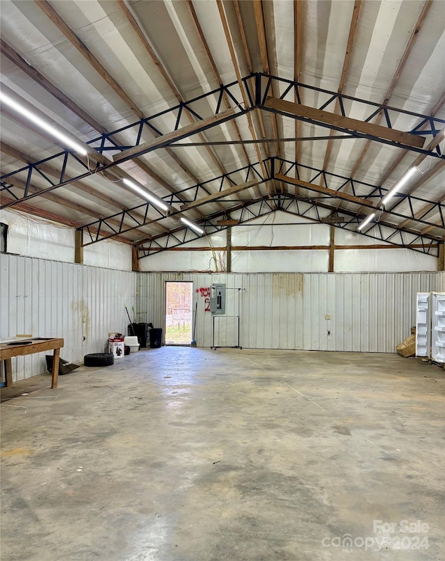 garage with electric panel