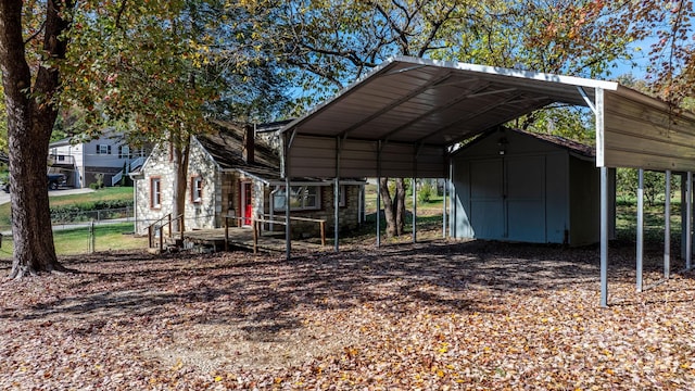 view of car parking featuring a carport