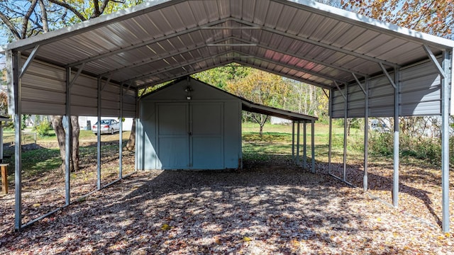 exterior space with a carport