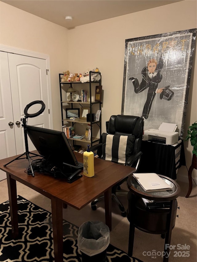 view of carpeted office
