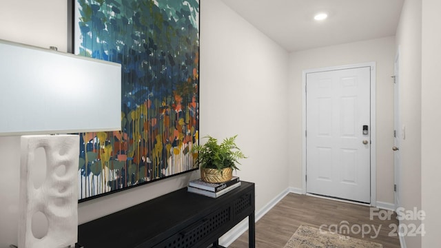 entrance foyer with light wood-type flooring