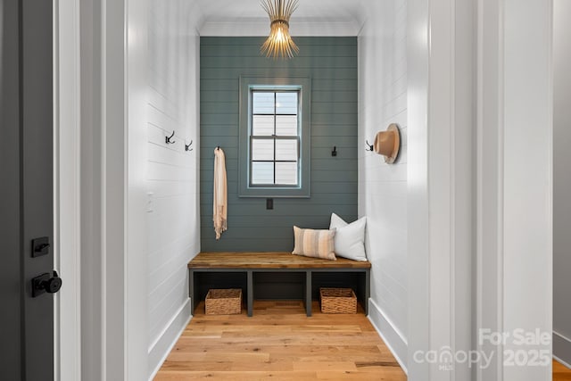 mudroom featuring light hardwood / wood-style floors