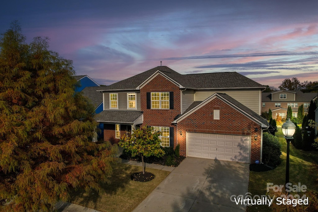 view of property with a garage