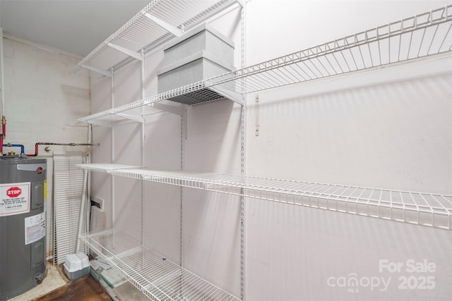 spacious closet with water heater