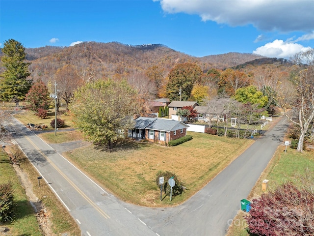 aerial view featuring a mountain view