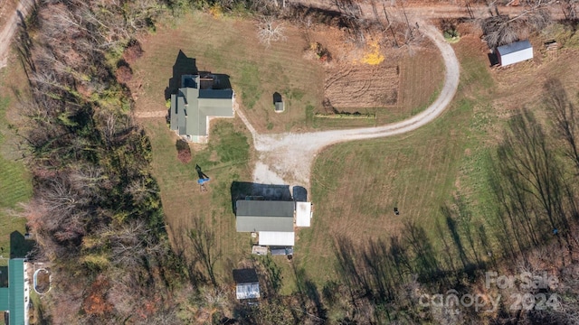 aerial view with a rural view