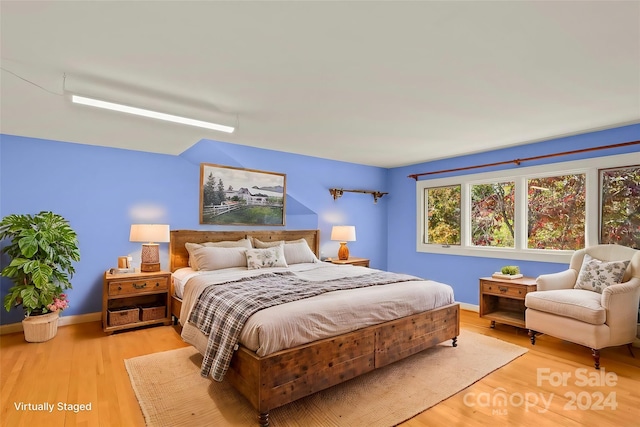 bedroom featuring light hardwood / wood-style floors