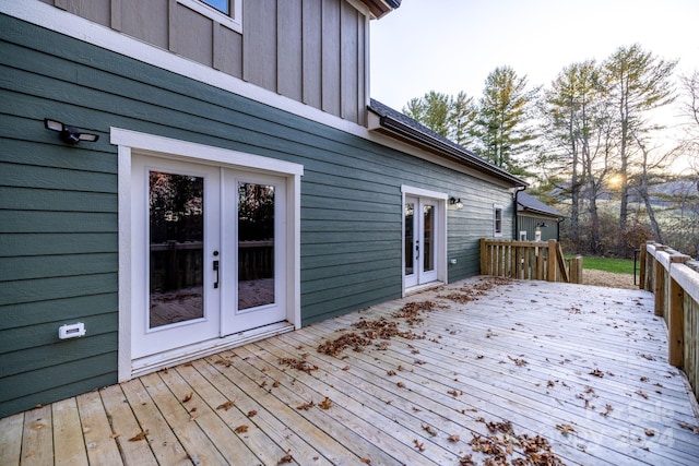 486 Hunter-Lysik Way, Laurel Springs, NC 28644 - wooden deck featuring french doors