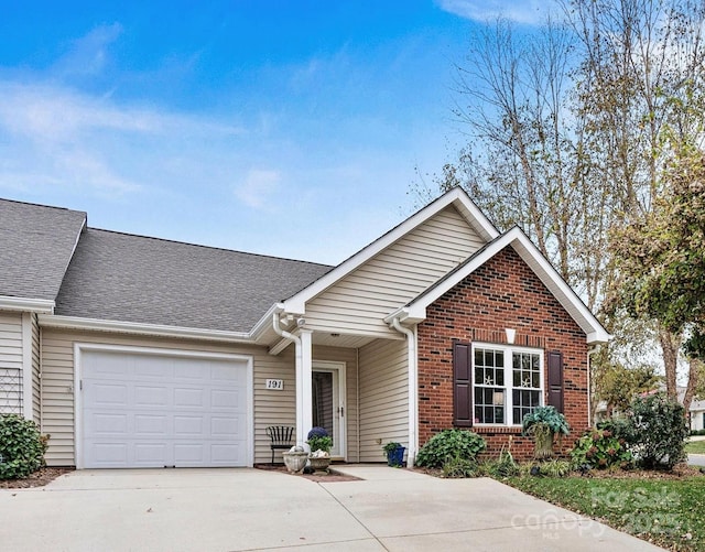 view of front of home with a garage