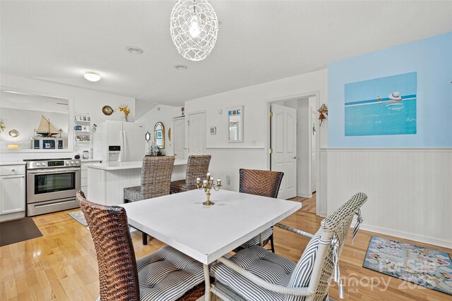 dining area featuring light hardwood / wood-style floors