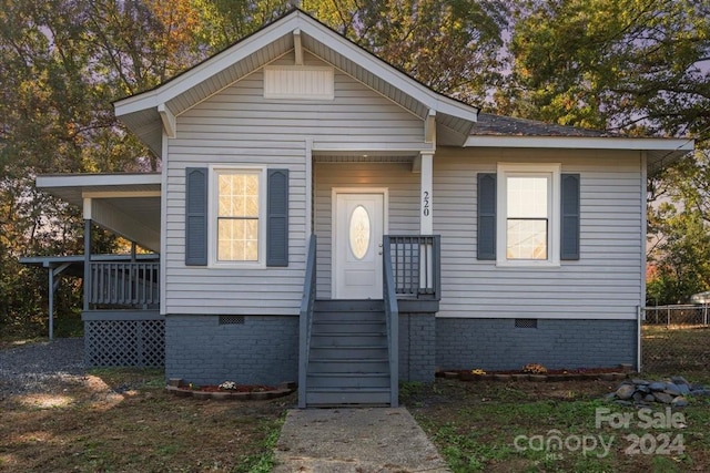 view of bungalow-style house