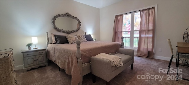 bedroom featuring carpet