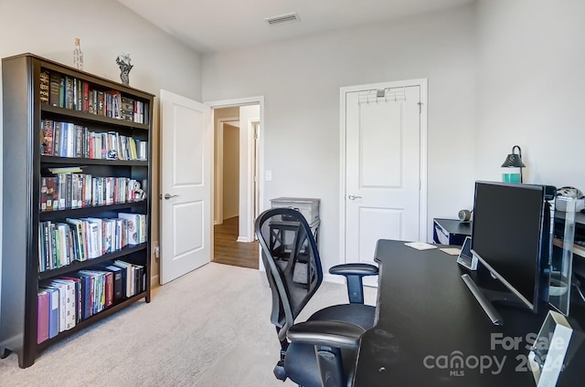 view of carpeted office