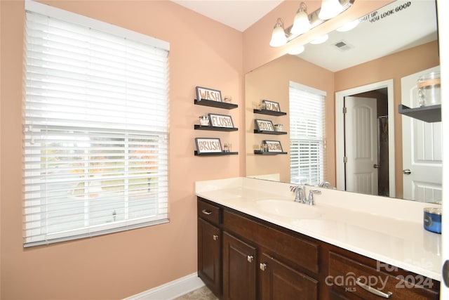 bathroom featuring vanity and a healthy amount of sunlight