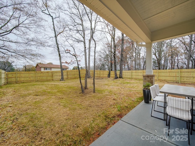 view of yard featuring a patio