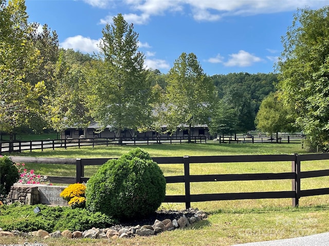 exterior space with a rural view