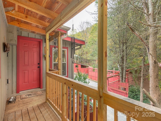 view of wooden deck