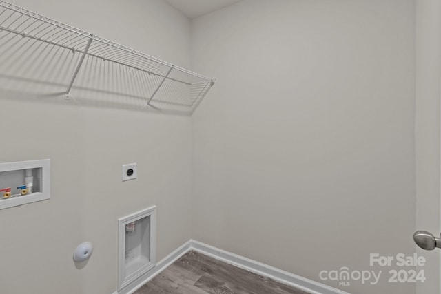 1403 Gentry Pl, Salisbury, NC 28146 - laundry area featuring hookup for a washing machine, dark wood-style floors, baseboards, gas dryer hookup, and hookup for an electric dryer