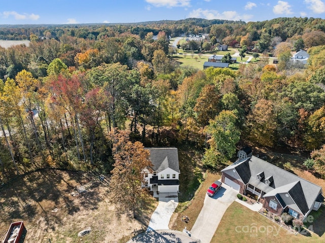 1403 Gentry Pl, Salisbury, NC 28146 - aerial view of property and surrounding area featuring a heavily wooded area