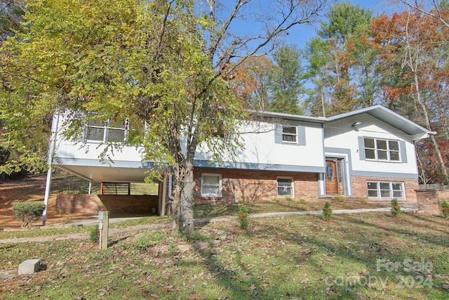 bi-level home with a carport