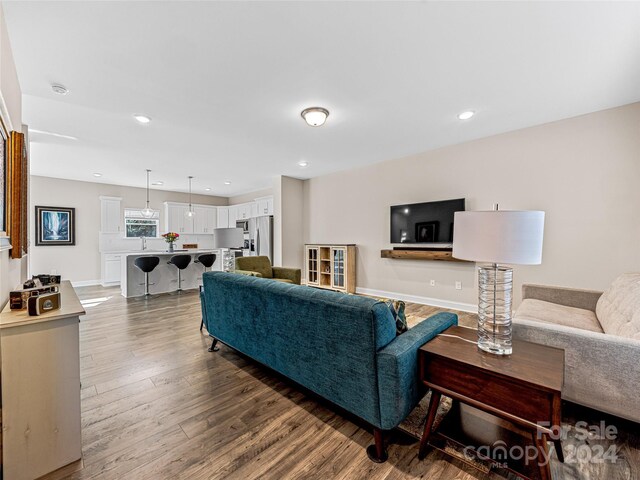 living room featuring hardwood / wood-style floors