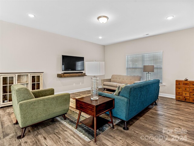 living room featuring hardwood / wood-style floors