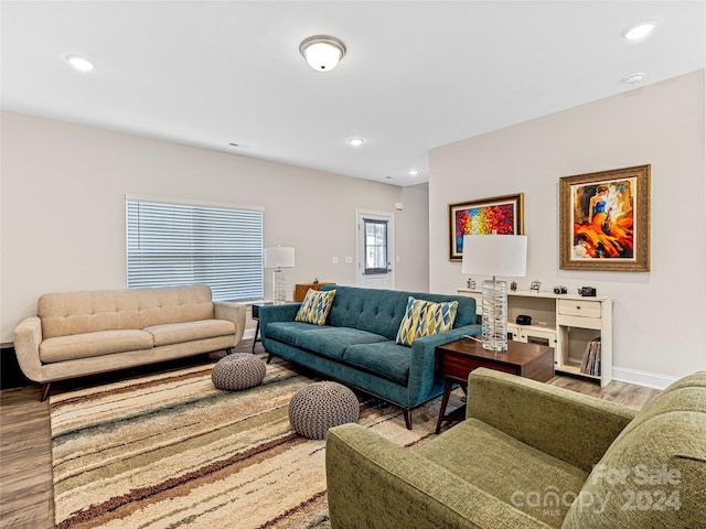 living room featuring hardwood / wood-style flooring