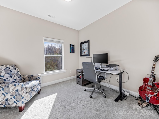 office with carpet flooring