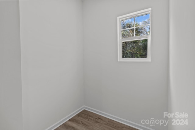 spare room with wood-type flooring