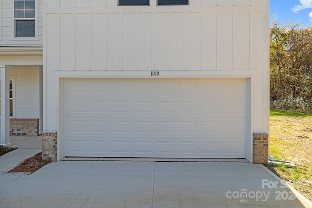 view of garage