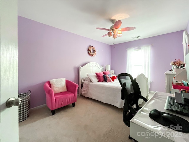 1096 Mountain Laurel Ct, Matthews, NC 28104 - bedroom with light carpet and ceiling fan