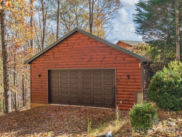 view of garage