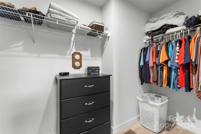 spacious closet with carpet flooring