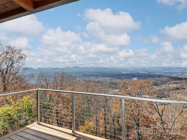 balcony featuring a mountain view