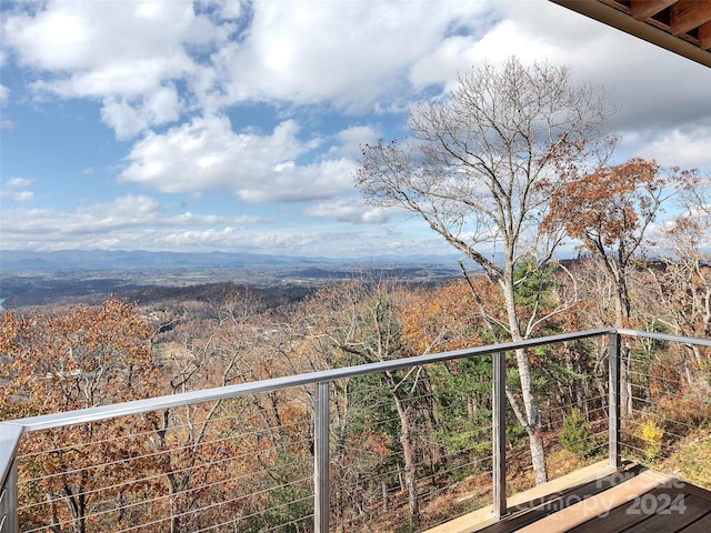 balcony with a mountain view