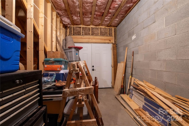 interior space with concrete floors