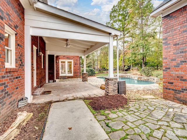 view of patio / terrace with ceiling fan