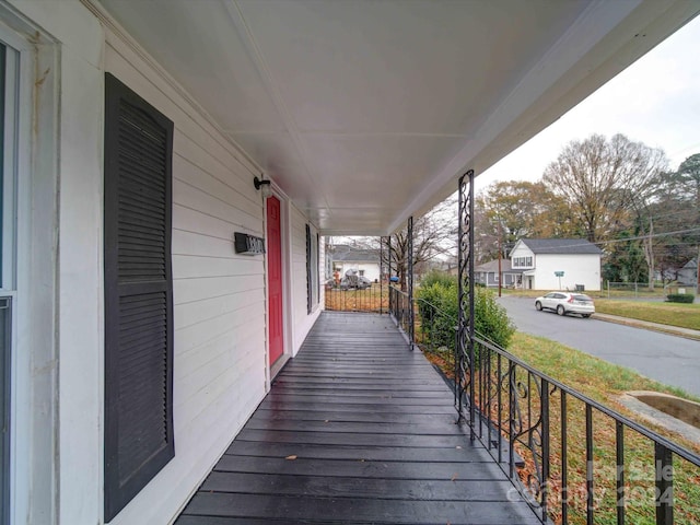 deck featuring a porch