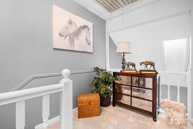 sitting room featuring carpet