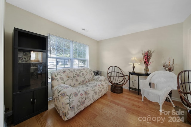 living room featuring light wood-type flooring