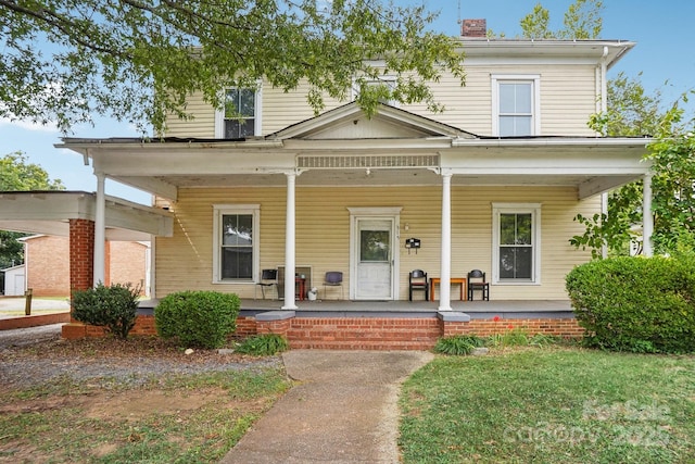 view of front of property with a porch