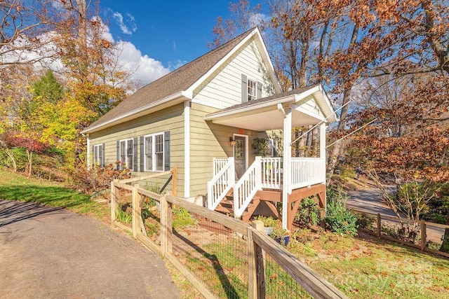 front of property with a porch