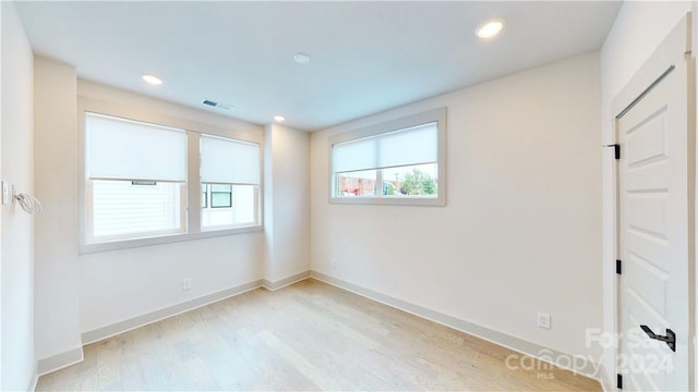 empty room featuring light wood-type flooring