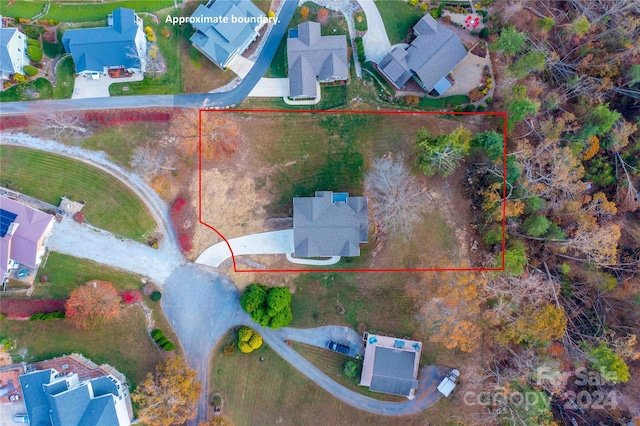 2637 Bowden Ln, Hendersonville, NC 28792 - aerial perspective of suburban area featuring property parcel outlined