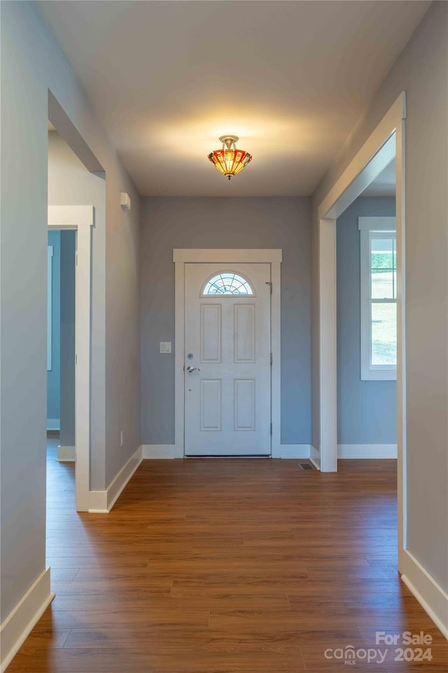 entrance foyer featuring hardwood / wood-style floors