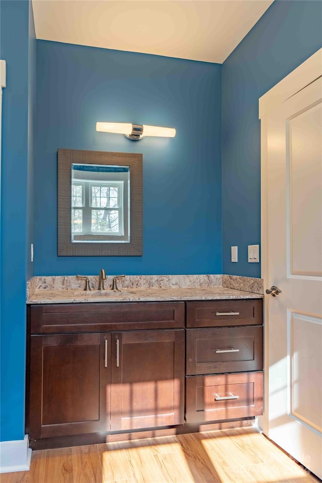 2637 Bowden Ln, Hendersonville, NC 28792 - bathroom with vanity and wood finished floors